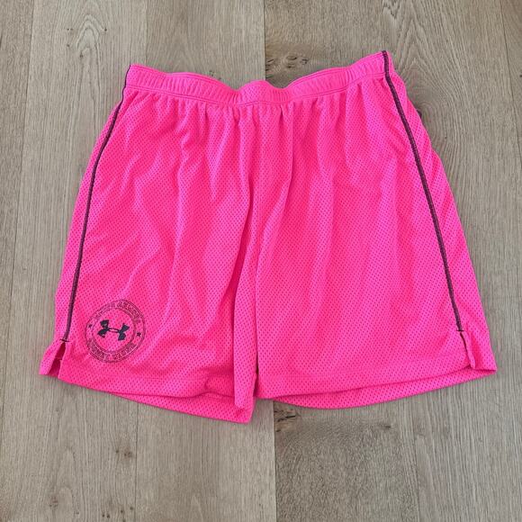 Under Armour Shorts Mesh Size L Pink Black - Picture 1 of 3